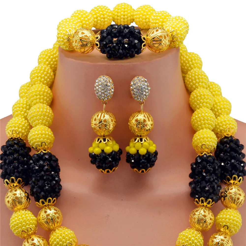 Женский комплект ювелирных изделий набор золотого цвета в Дубае 2017|african beads jewelry