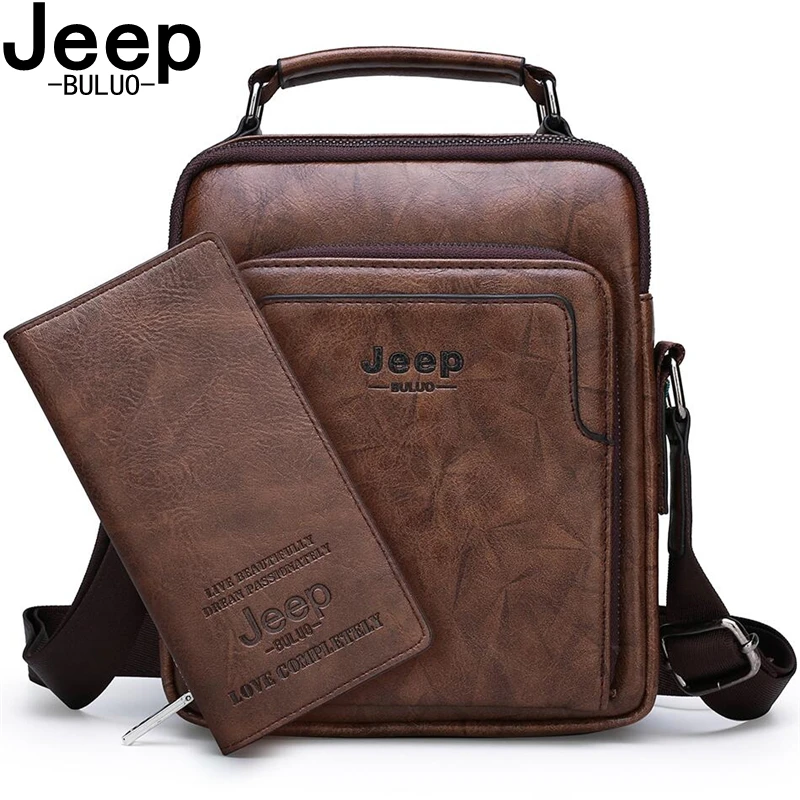 Мужские кросс боди сумки jeep buluo комплект оранжевая заплечная сумка и кошелек из