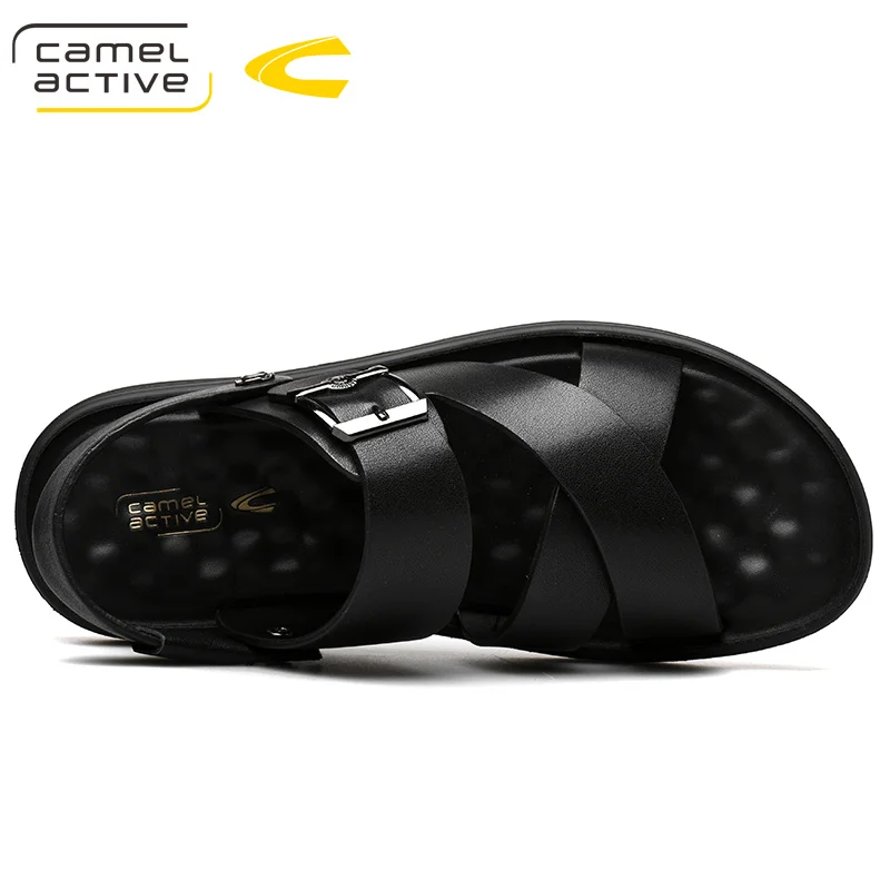 Мужские пляжные сандалии Camel Active черные повседневные Нескользящие слиперы из