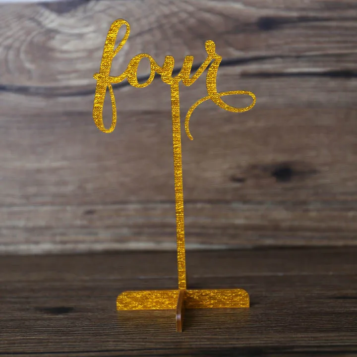 Блестящие золотые Акриловые Настольные цифры свадебные стоячие настольные