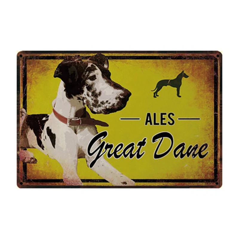 [Kelly66] Правила собаки бульдог боксер Бигл Great Dane металлический знак оловянный плакат домашний Декор Бар настенная живопись 20*30 см размер Dy59 - Цвет: y-2374
