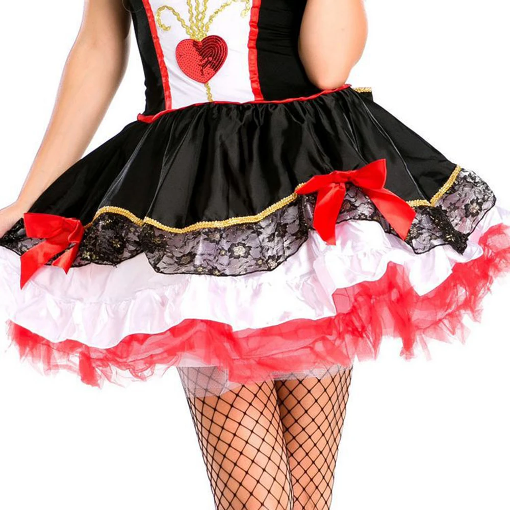

VASHEJIANG Amazing Poker Queen of Hearts Costume Adult Halloween Costumes for Women Carnival Sexy Anime Fancy Party Dress Outfit