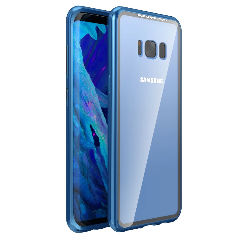 Отдельный магнитный металлический чехол для samsung Galaxy Note 10 Plus 10+ S10 S9 S8 Plus S10e Note 8 9 прозрачная задняя крышка из закаленного стекла