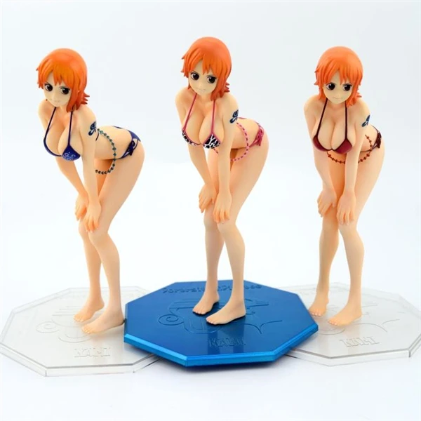 Аниме цельный синий купальник Nami POP сексуальная фигурка коллекционная игрушка 18
