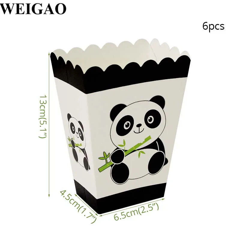popcorn box Cyuan Panda вечерние украшения животные панда бумажная тарелка на день рождения чашка баннер детский душ День Рождения украшения Детские цифры воздушные шары - Цвет: popcorn box