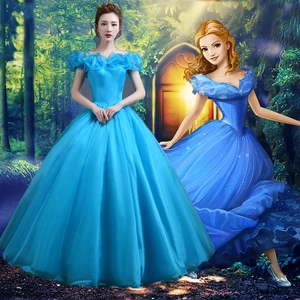 Новинка 2019, платье принцессы Золушки, Великолепный костюм, косплей, костюмы на Хэллоуин для женщин, можно изготовить на заказ, бесплатная доставка