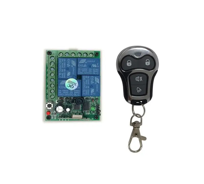 RF DC24V 12V 4CH RF 10A реле Беспроводное дистанционное управление освещением датчик переключателя Приемник 433 mhz/315 mhz радио - Цвет: with 1 remote