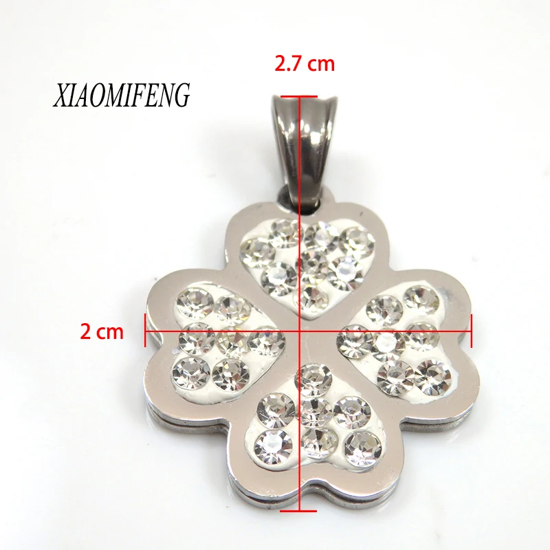 Xiaomifeng из нержавеющей стали с горный хрусталь подвеска для унисекс Клевер