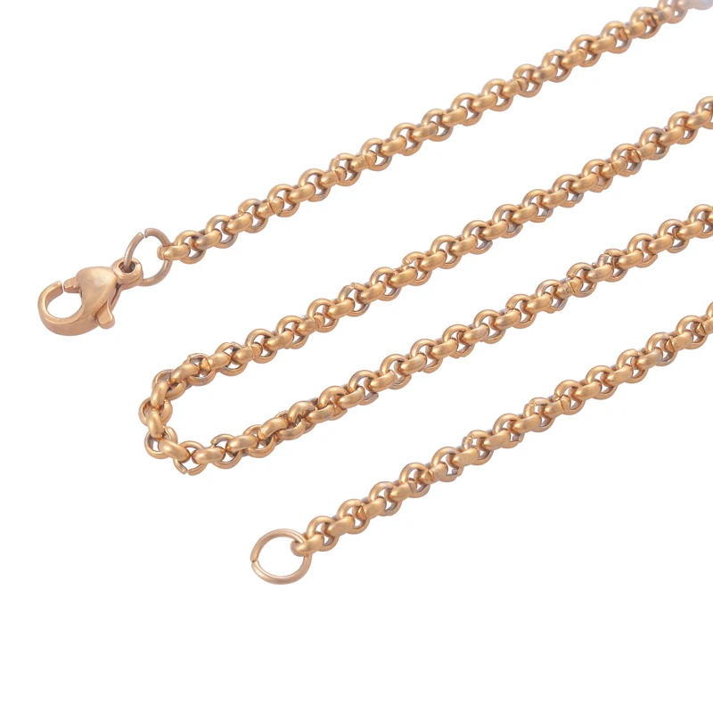 3 мм 316L цепочка из нержавеющей стали женские золотые стильные аксессуары