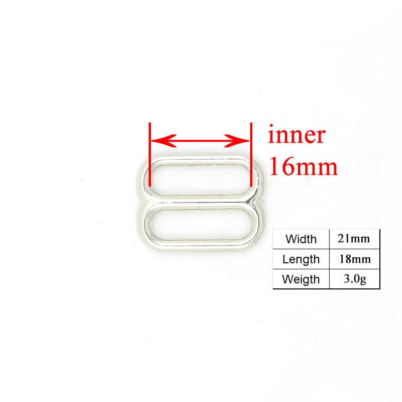 

100pcs/lot adjuster buckle environmental slider for 15mm sewing belt bags accessory high quality plated metal buckle BZK15Y