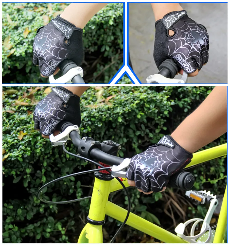 Велоспорт Перчатки Половина Finger Открытый Спорт Велосипед Дышащий ГЕЛЬ Паук