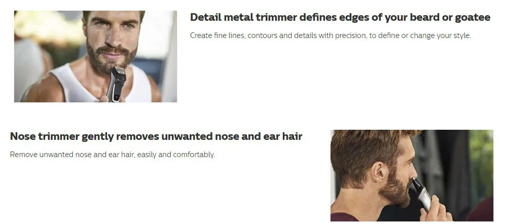 Электробритва Philips Multigroom MG7720 для лица, волос, тела с технологией DualCut, водостойкая Мужская бритва