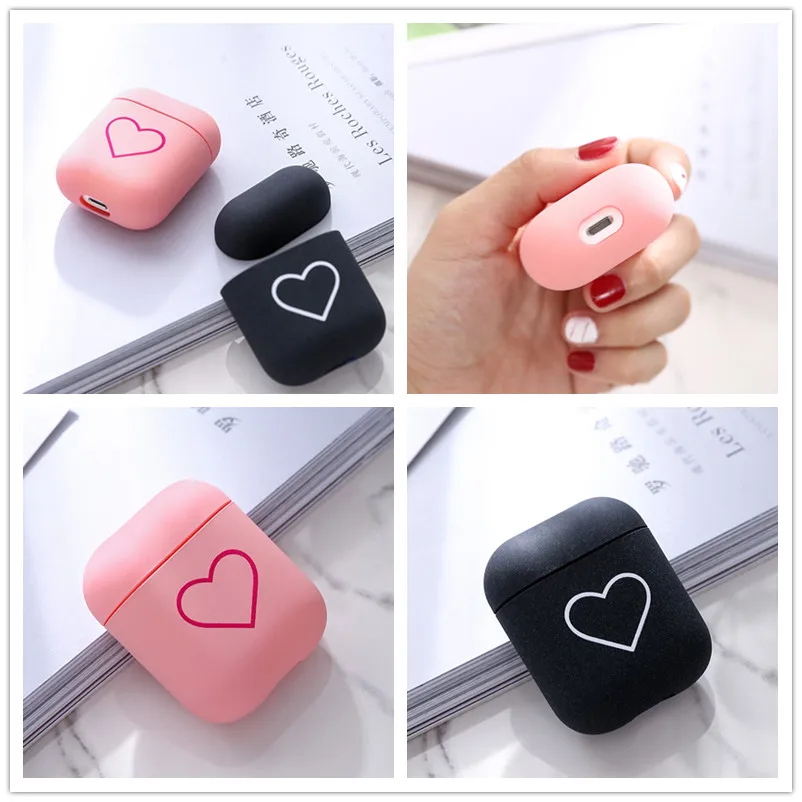 Модный милый чехол для пар с сердечками Airpods Жесткий ПК беспроводной Bluetooth