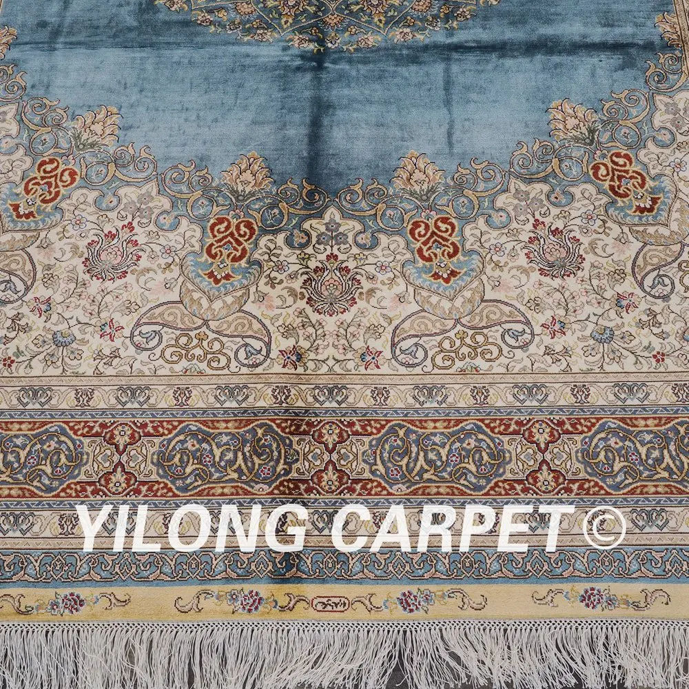 Yilong 5'x8' турецкие узелки персидский шелк дома ручной работы африканские ковры
