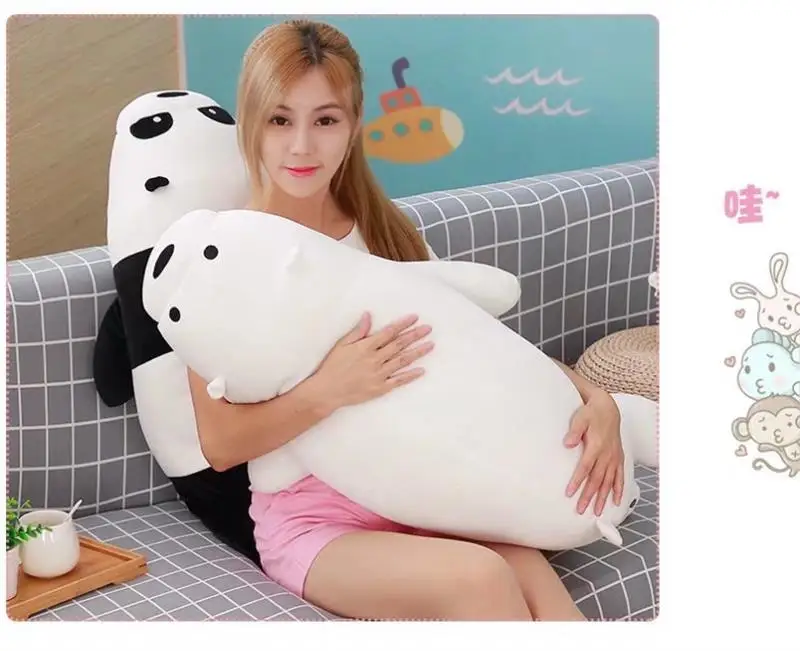 

middle plush lying white bear toy cute soft bear pillow doll gift about 70cm 2570