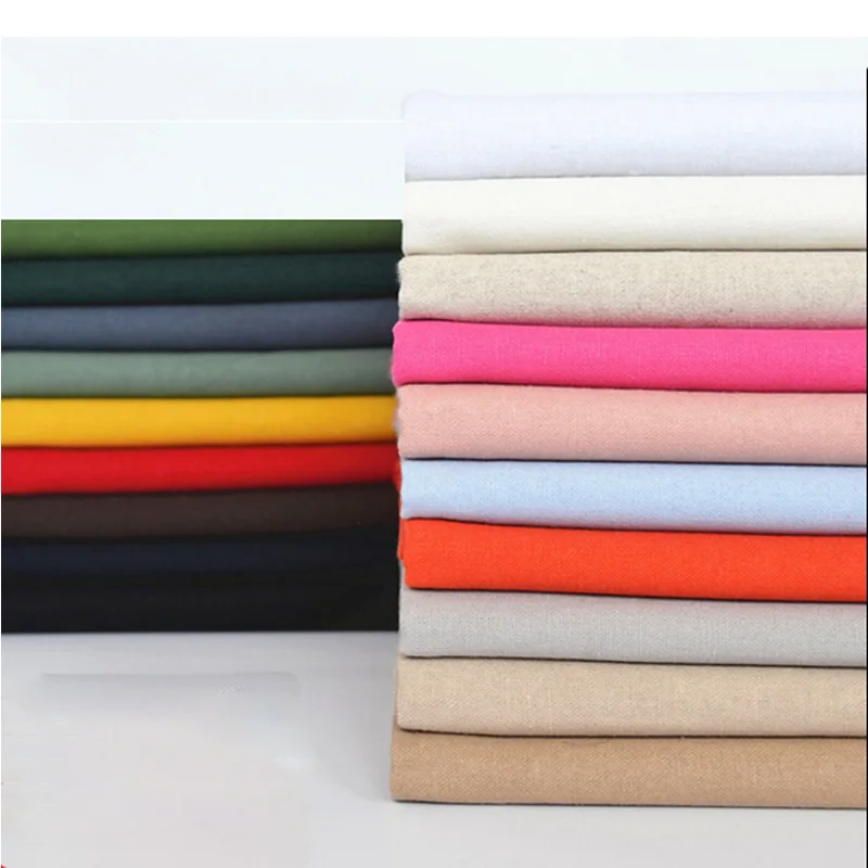 

Cotton and linen fabrics pure color linen fabric curtain DIY bag handmade Sofa seat chair cover cloth 1.4m width*1m length R131