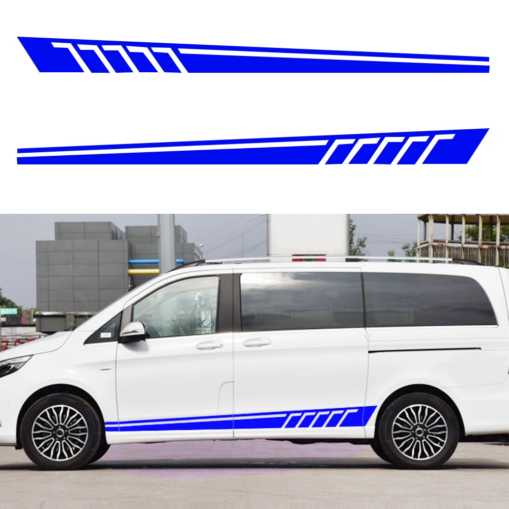 Для Mercedes C Class Vito Viano двери боковые полосы юбка кузова наклейки авто Спорт Стайлинг графика винил 2 шт.(L+ R