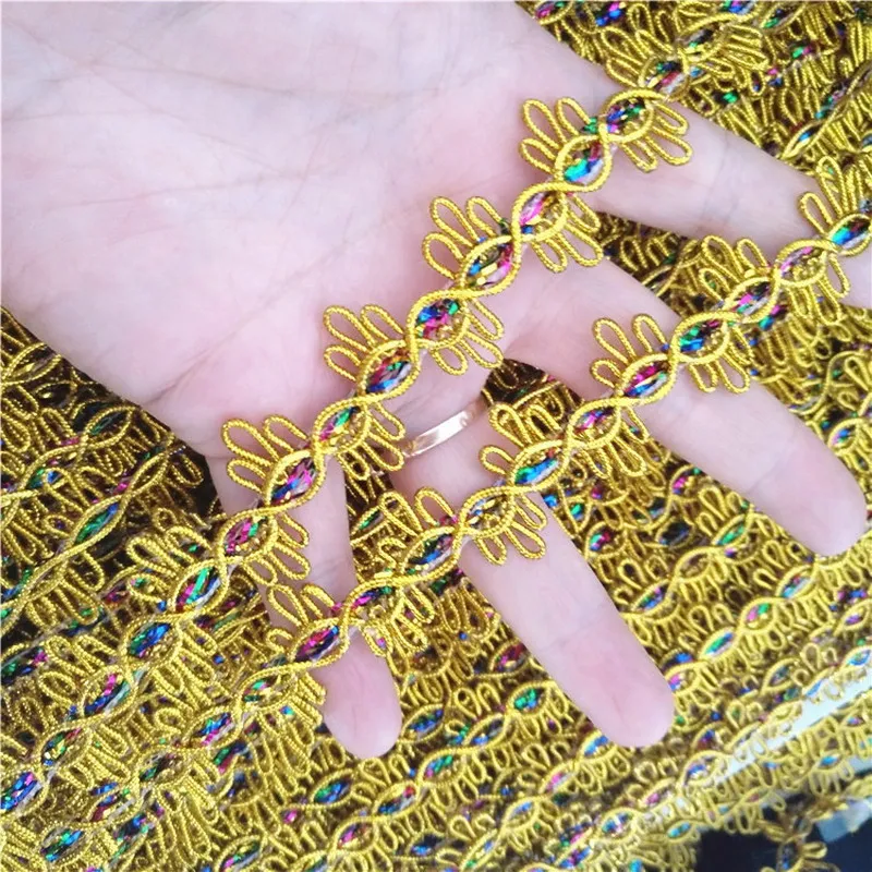 3M/Lot Gold Silver Black Flower Lace Trim Ribbon Tulle Bridal Embroidered Fabric HB29 | Дом и сад