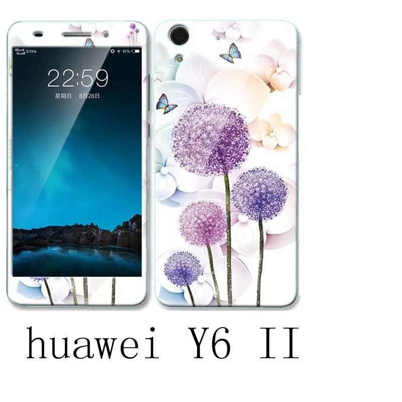 Чехол для huawei y6 ii 360 градусов защитный чехол из ТПУ + цветной Интегрированный