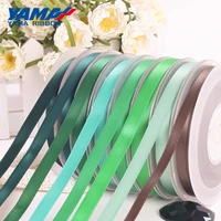 yama 50 57 63 75 89 100 mm 100yardslot double face satin ribbon green for party wedding decoration handmade rose flower ribbons