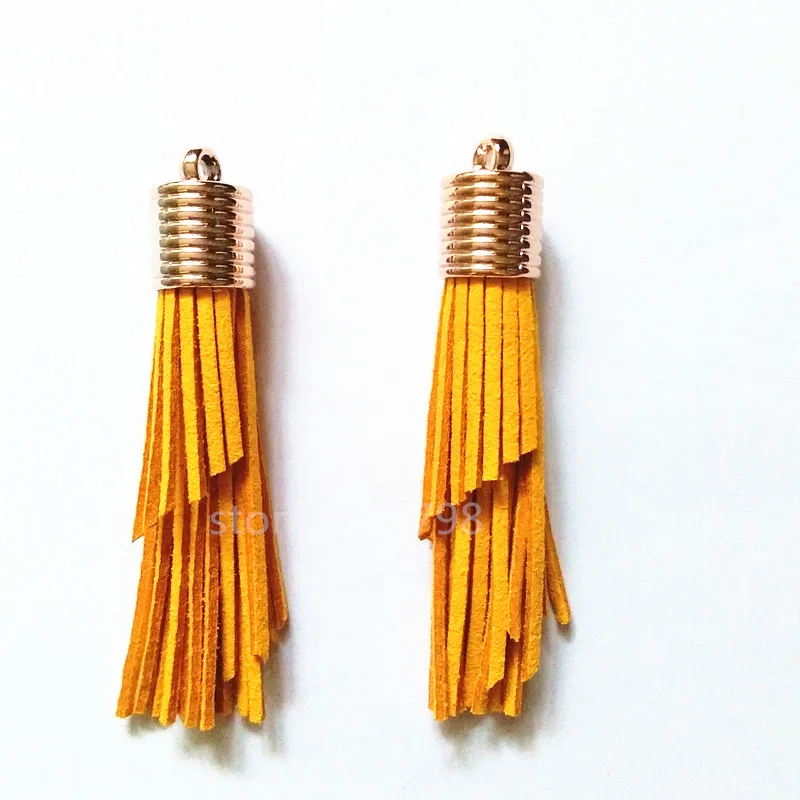 100 шт. 18 Цвета смешанные замшевые Tassel Pendant разной длины из натуральной кожи с
