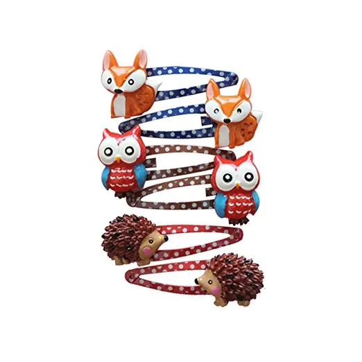 

6 pcs Lovely Animal Hair Clip Cartoon Owl Hair Clip Set Little Girl Hair Accessory