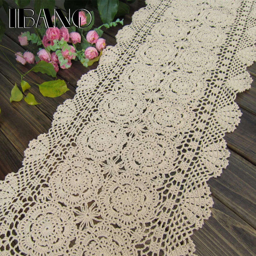 IBANO ручная работа хлопок крючком скатерть кружева Doilies настольная дорожка с цветами для дома кофейня украшение стола 1 шт./лот