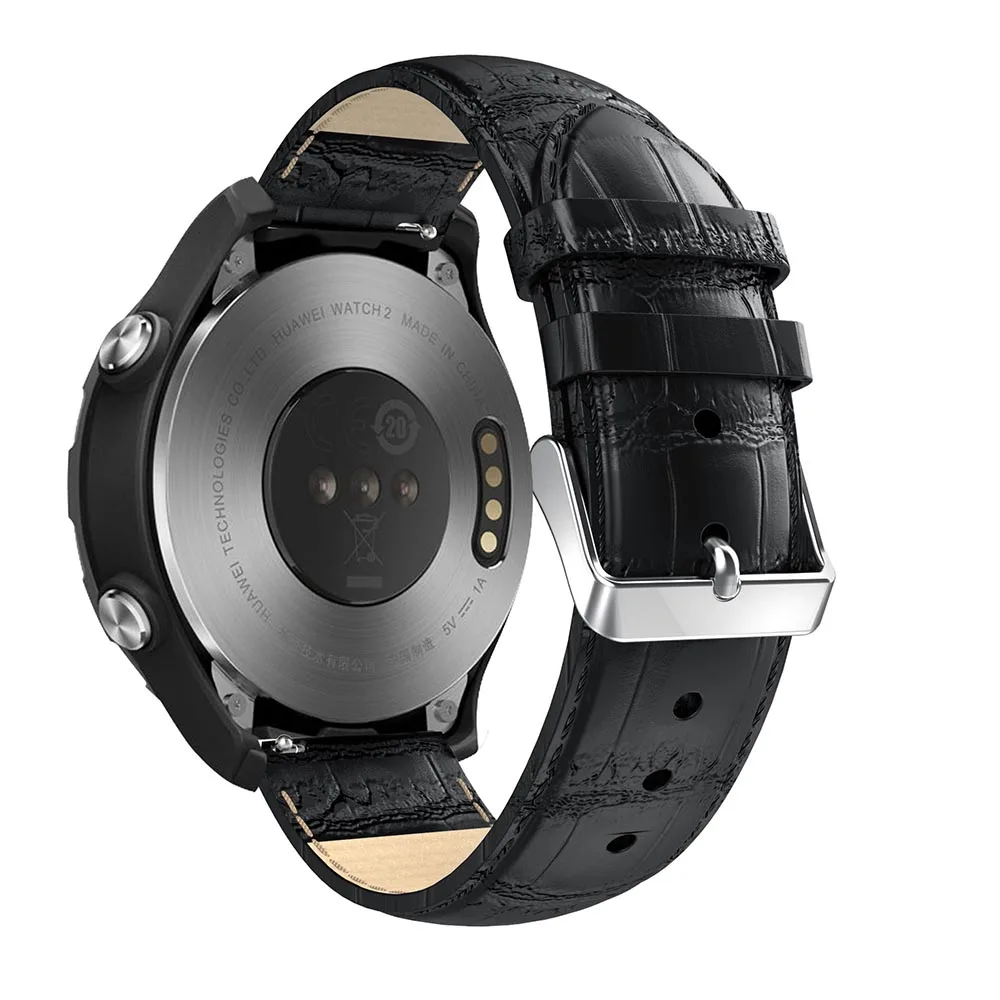 Черный Сменный спортивный кожаный для часов Ремешок Для huawei Watch 2 ремешок на запястье аксессуары браслет горячий легкий мягкий - Цвет ремешка: Черный