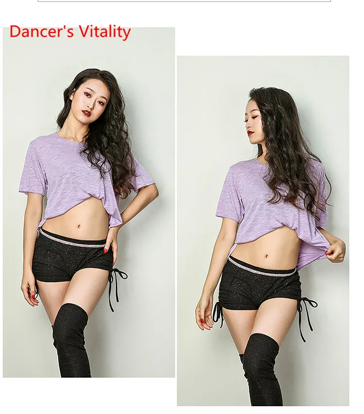 Sexy Round neck Belly Dance top Comfort short Sleeves Clothes Practice Costume For Women 5 colors | Тематическая одежда и