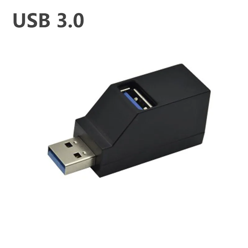 Rovtop Mini USB 3,0/2,0 концентратор 3 порта Портативный usb-хаб 480 Мбит/с высокоскоростной тонкий хаб USB разветвитель черный для использования в ноутбуке - Цвет: black 3.0