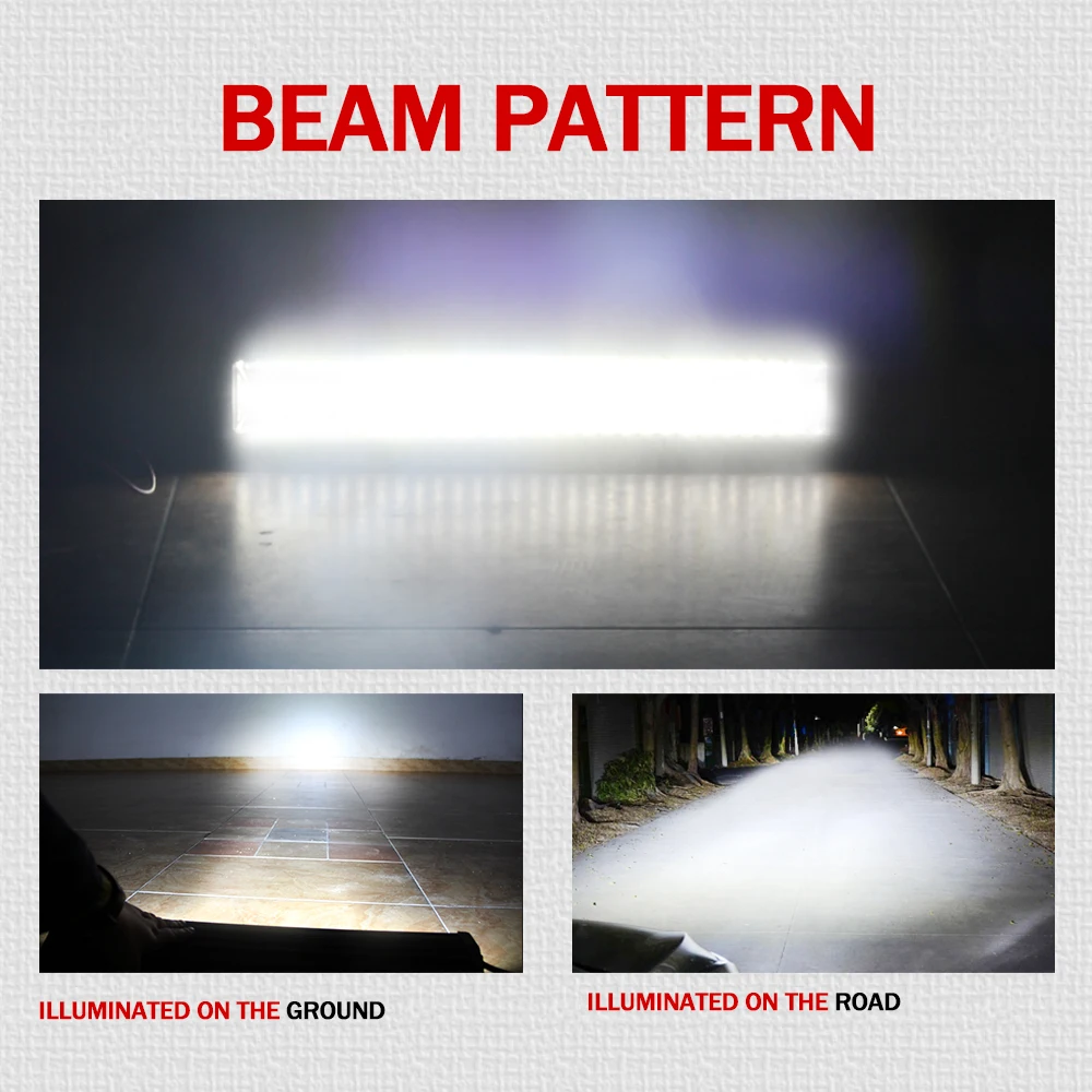 CO светильник 20 дюймов 4X4 Led бар 7D 252 Вт 12В 24В прямой Светодиодный точечный для