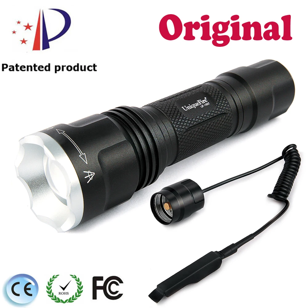 

UniqueFire Night Hunting Flashlight UF-1507 850nm Infrared LED Zooming Adjustable +Rat Tail Switch Set