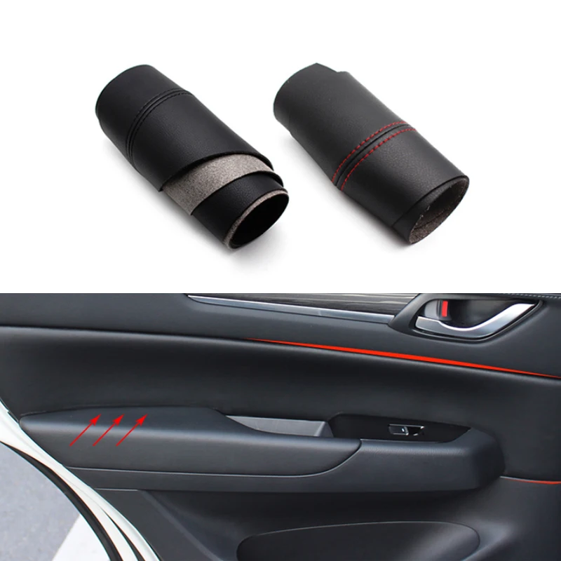 

For Mazda CX-5 2016 2017 2018 Car Door Handle Panel Microfiber Leather Cover