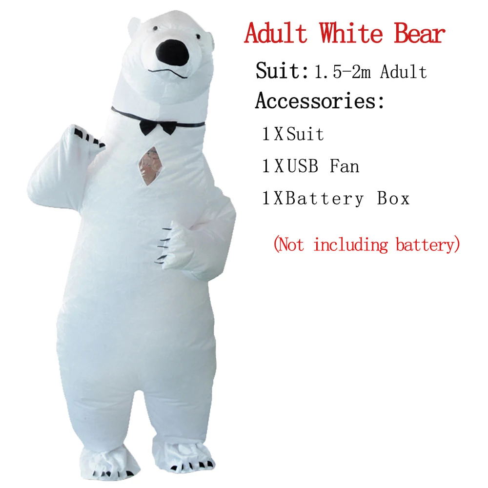 Adult-White Bear T-REX талисман надувной костюм на День Благодарения Рождество взрослых детей Аниме Косплей динозавр животных комбинезон подарок Disfraz - Цвет: Adult-White Bear