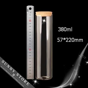 2 шт./лот 57x220 мм 380 мл пустые стеклянные бутылки с пробкой для ароматизированного