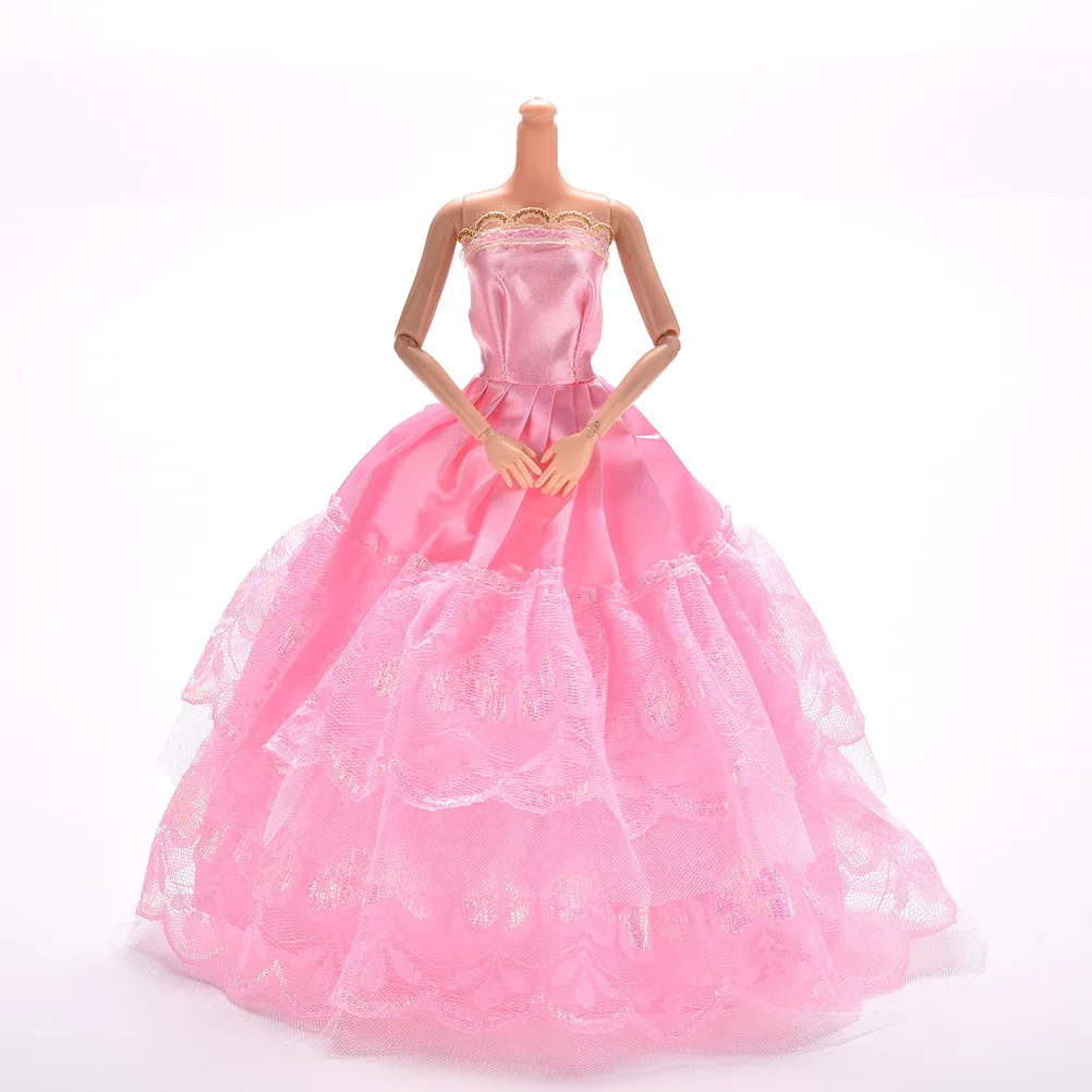 

1 Set 2018 Princess Wedding Dress Noble Party Gown For Girl Doll Fashion Design Outfit Best Gift For Girl' Doll Accessories
