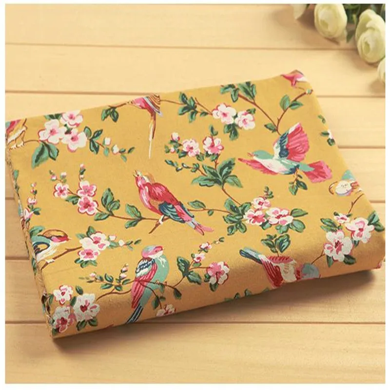 50x145 см японские цветы птицы хлопок искусственное шитье тильда ткань сделай сам