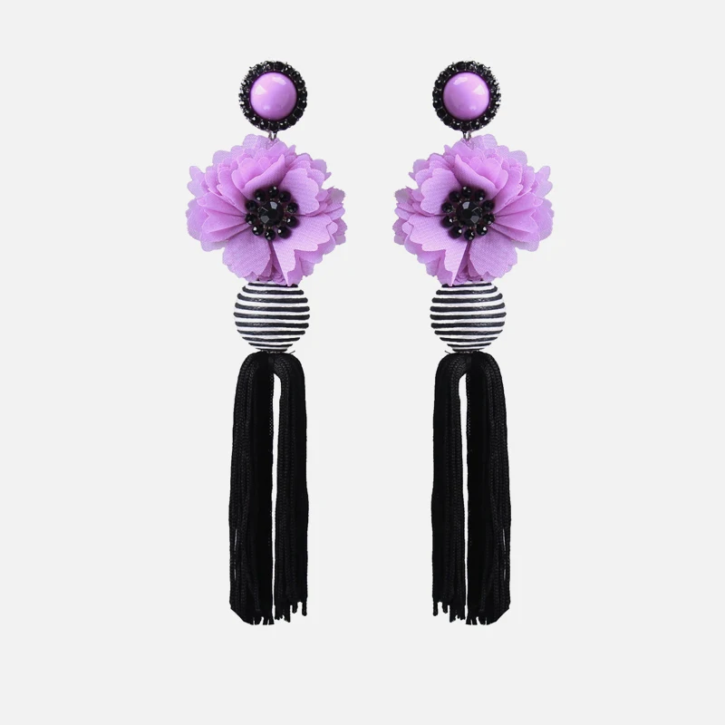 Z Мода Качество 32 фиолетовый камень длинный букле d'oreille femme 2019 серьги для женщин