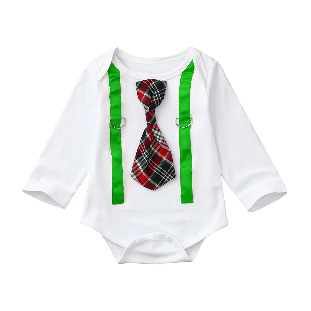 Green white Одежда для новорожденных мальчиков и девочек; детская одежда с длинными рукавами; клетчатый галстук для джентльмена; vetement enfant fille; Детский комбинезон; roupas - Цвет: Green white
