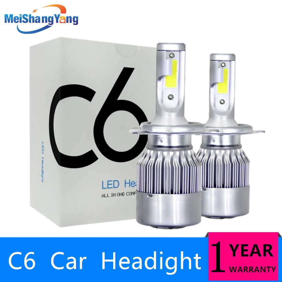 C6 авто лампы светодиодный H7 H4 H11 H1 H3 H8 H9 H13 880 881 9005 9006 HB3 HB4 H27 фар автомобиля для