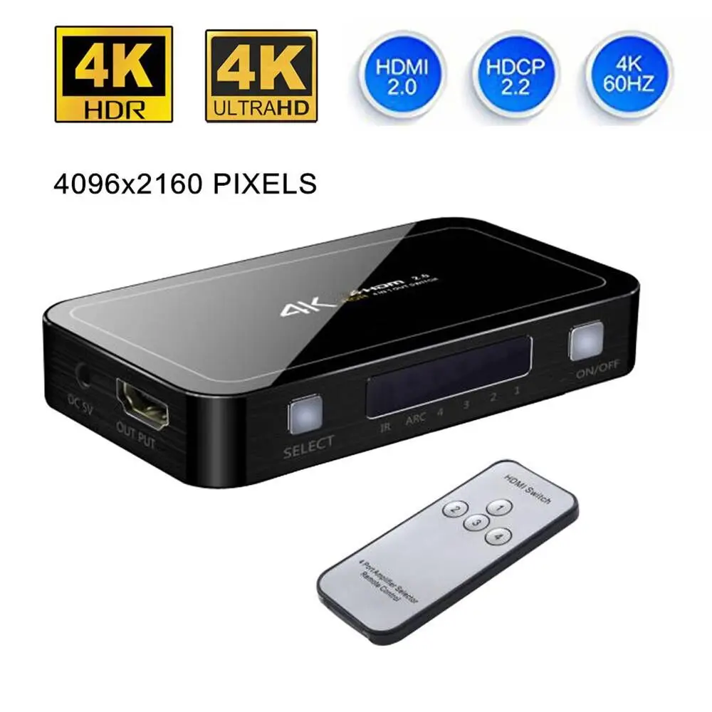 PUZHIJIE HDMI 2 0 переключатель 4K 4 в 1 выход 3840X2160P/60HZ HDCP 1080P для PS4 TV коммутатор коробка с