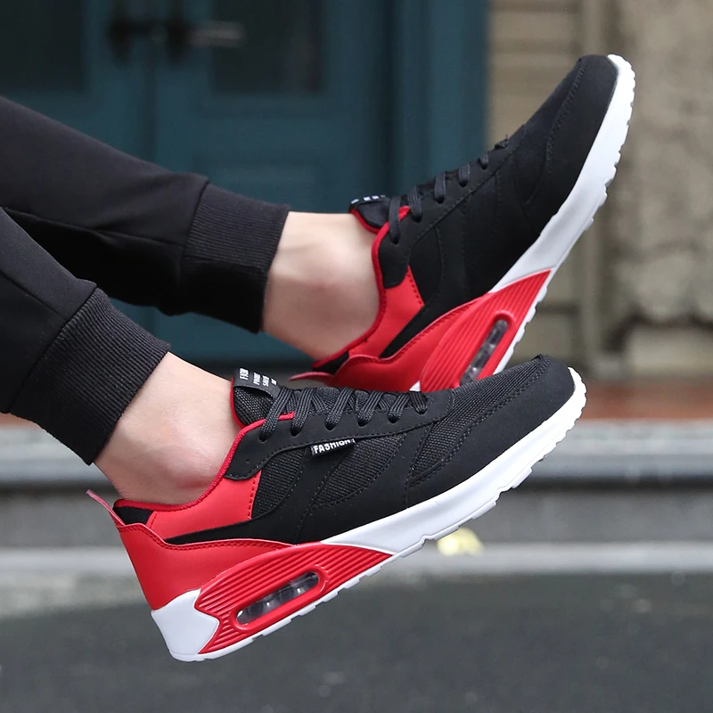 

SENTA Fashion Men Casual Shoes Flats 2019 New Lace-up Sports Shoes Men Breathable Black Casual Men Sneakers Luxury Shoes
