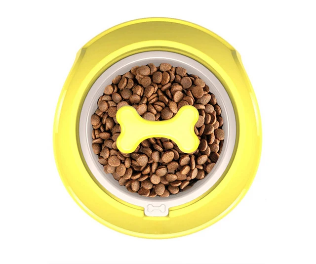 Yellow Petshy Pet медленная кормушка для собак миски для воды миски интерактивные миски для собак кошек анти дроссель миска предотвращает ожирение Кормление домашних животных - Цвет: Yellow