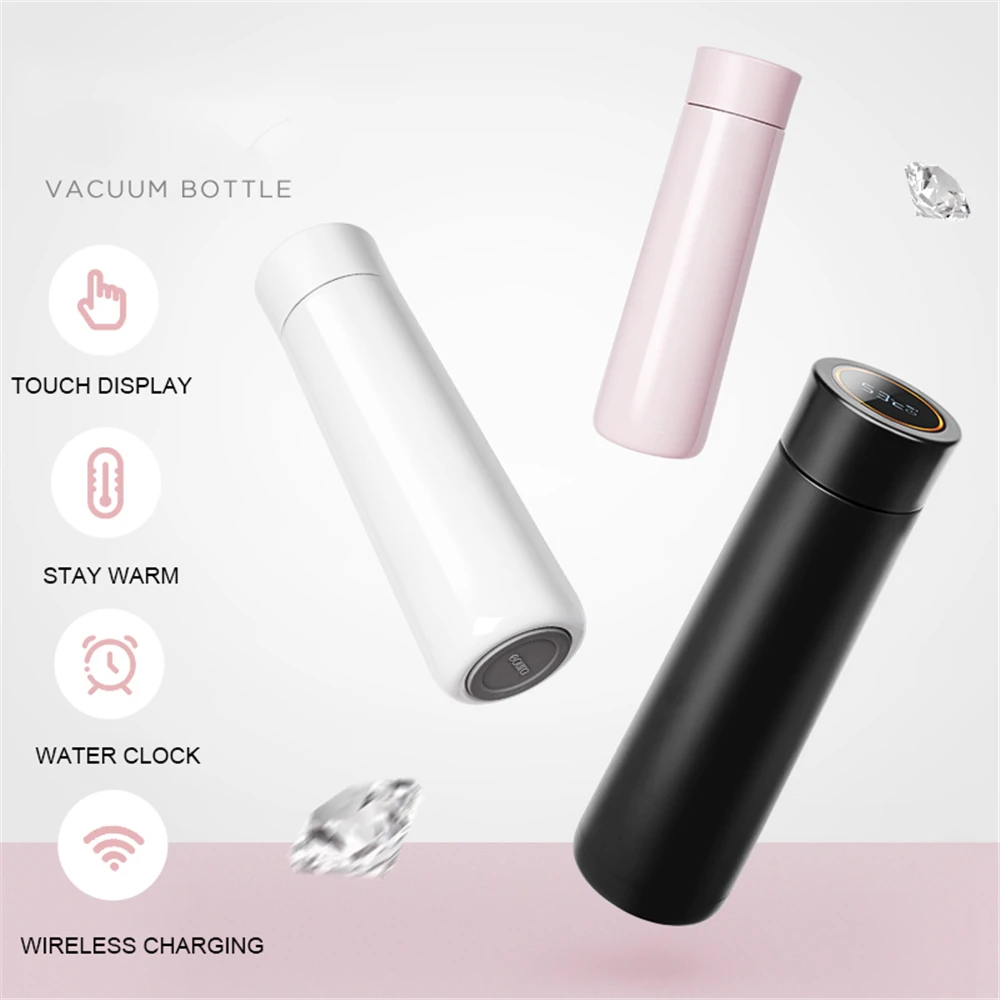 

Healthy Smart vacuum insulation bottle with Water Drinking Reminder LED Temperature Touch Screen Thermos Cup 380ML thermal flask