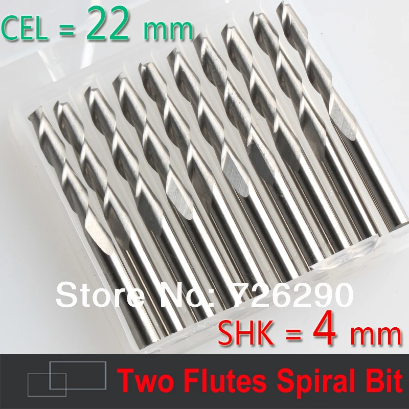 Концевая фреза с 2 канавками и хвостовиком 4 мм x 22 10 шт.|milling cutter|end mill cuttermill cutter |
