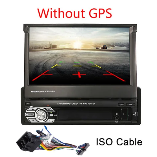 Without GPS ISO Автомобильный радиоприемник стерео gps Универсальный " Скользящий сенсорный экран 1DIN пульт дистанционного управления FM Bluetooth MP3 MP5 Аудио видеоплеер - Цвет: Without GPS ISO