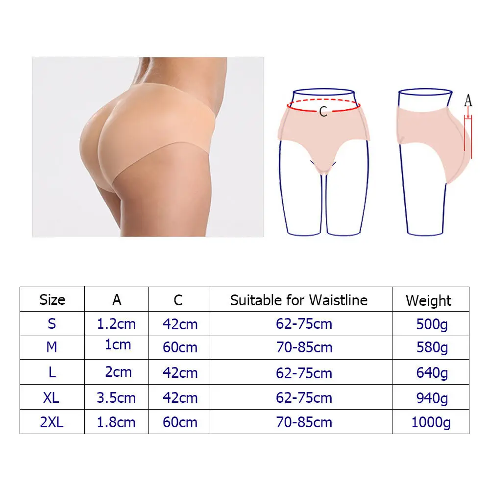 New Fashion Sexy Full Silicone Underwear Butt Enhancer Trangle Pant Body Pads Shaper Wear Body Shapewear Pants Gift