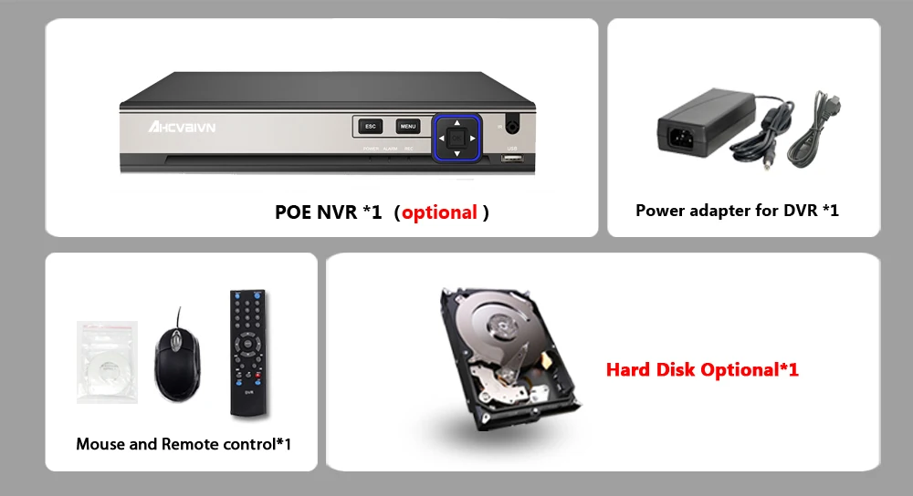 AHCVBIVN PoE NVR рекордер система 8CH 4CH поддержка 4MP, 5MP, 4K 8MP H.265 сжатие PoE ip-камера, XMEYE смартфон удаленное приложение