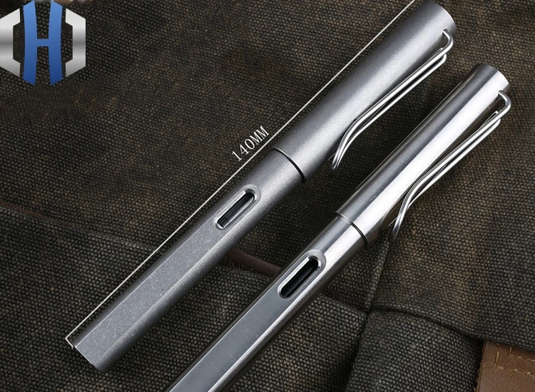 EDC из титанового сплава, тактическая ручка для самозащиты и выживания с многофункциональными портативными зубчатыми инструментами EDC