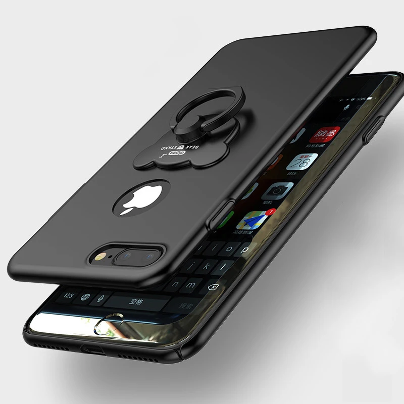 Для iPhone 7 чехол Plus 6 S Роскошные ультра-тонкий задняя крышка с палец кольцо